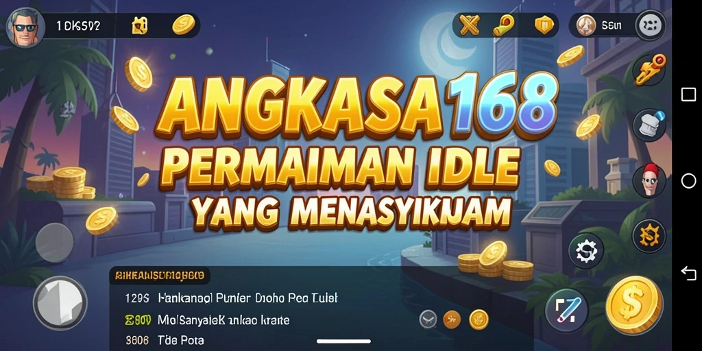 Screenshot gameplay ANGKASA168 menunjukkan karakter mengumpulkan sumber daya otomatis.