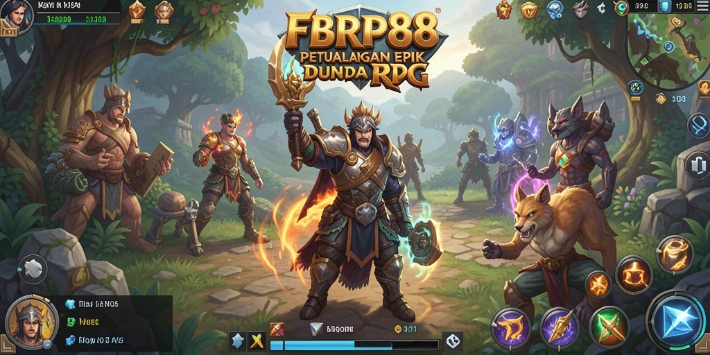 Screenshot gameplay FBRP88 menunjukkan aksi pertempuran mendebarkan di dunia RPG.
