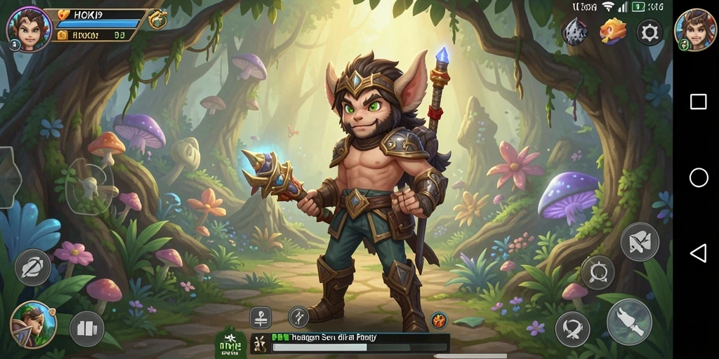 Screenshot gameplay HOKI9 menampilkan eksplorasi dunia fantastis.