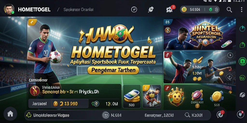 Tampilan gameplay menarik dalam HOMETOGEL saat pengguna memasang taruhan olahraga.