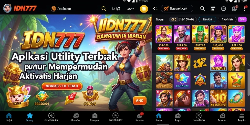 Screenshot utama IDN777 menunjukkan antarmuka aplikasi yang intuitif.