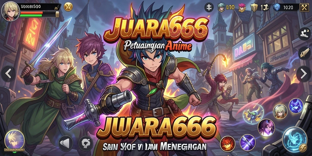 Gameplay JUARA666 yang menampilkan karakter anime ikonik dalam aksi.