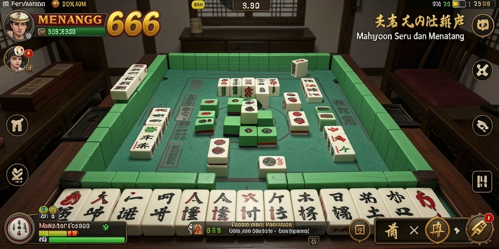 Tampilan menarik dari gameplay Mahjong di MENANG666.
