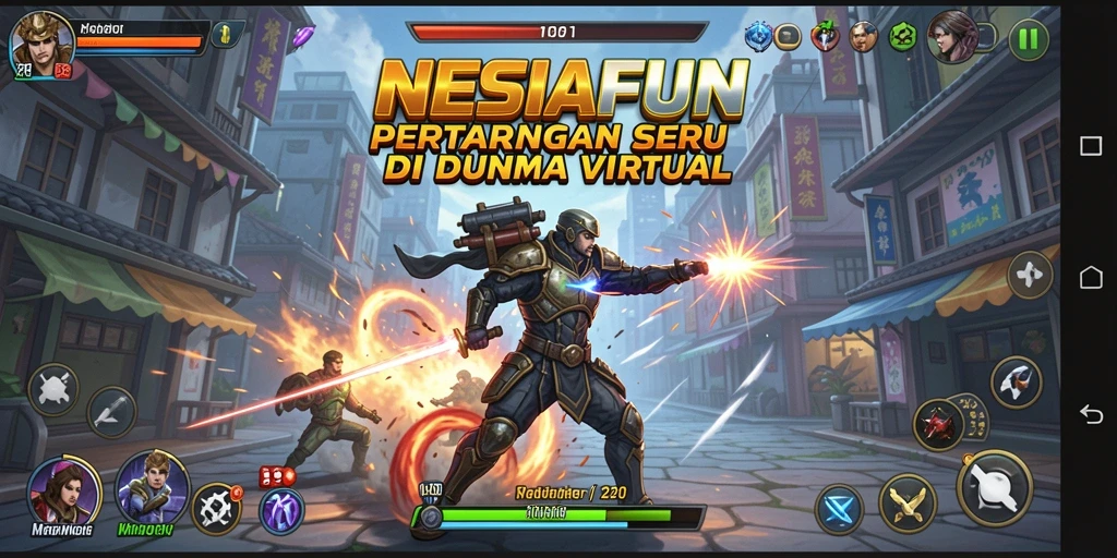 Tampilan aksi seru dalam pertarungan di NESIAFUN.
