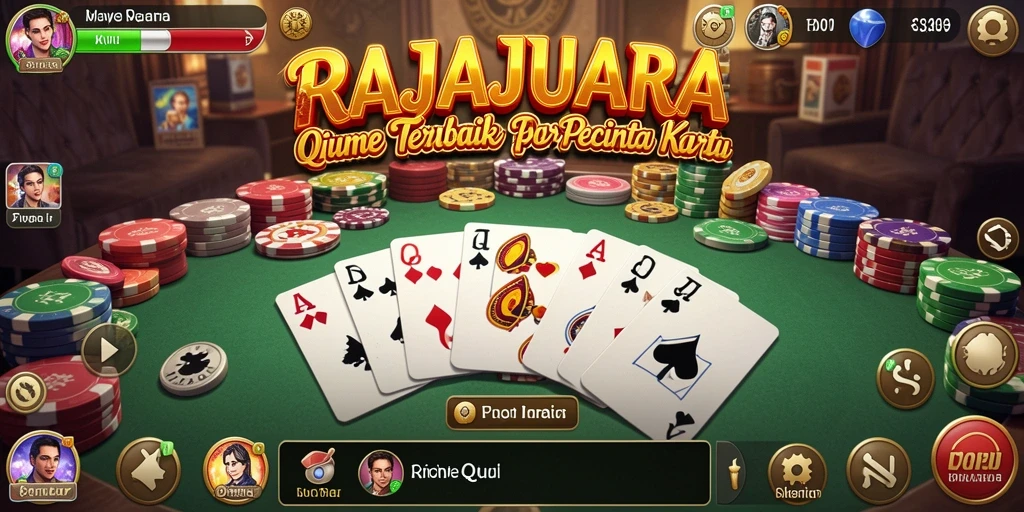 Tampilan utama RAJAJUARA dengan gameplay QiuQiu yang seru.