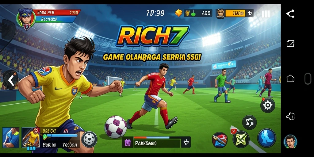 Tampilan permainan RICH7 dengan aksi olahraga yang mendebarkan
