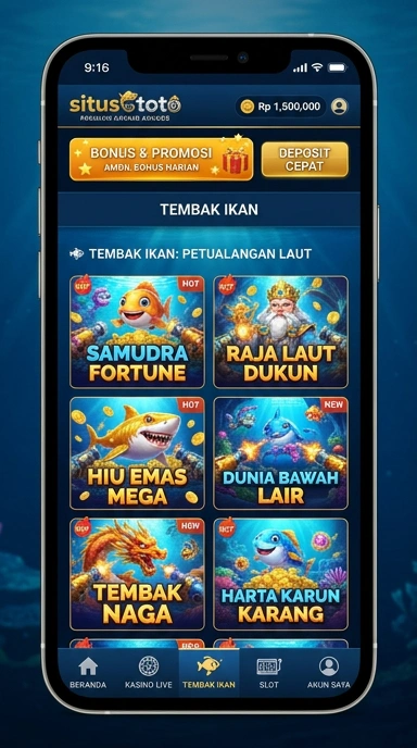 Tampilan antarmuka aplikasi situstoto yang sederhana dan menarik.